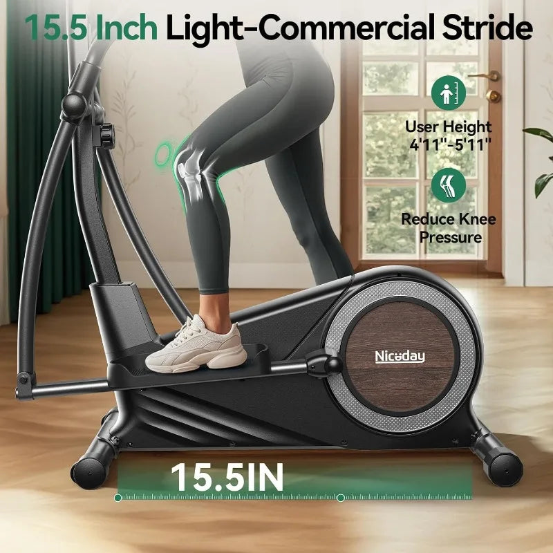Niceday Elliptical Exercise Machine, Elliptical Machine for Home, Magnetic Elliptical Trainer with 15.5IN-19IN Stride, 1