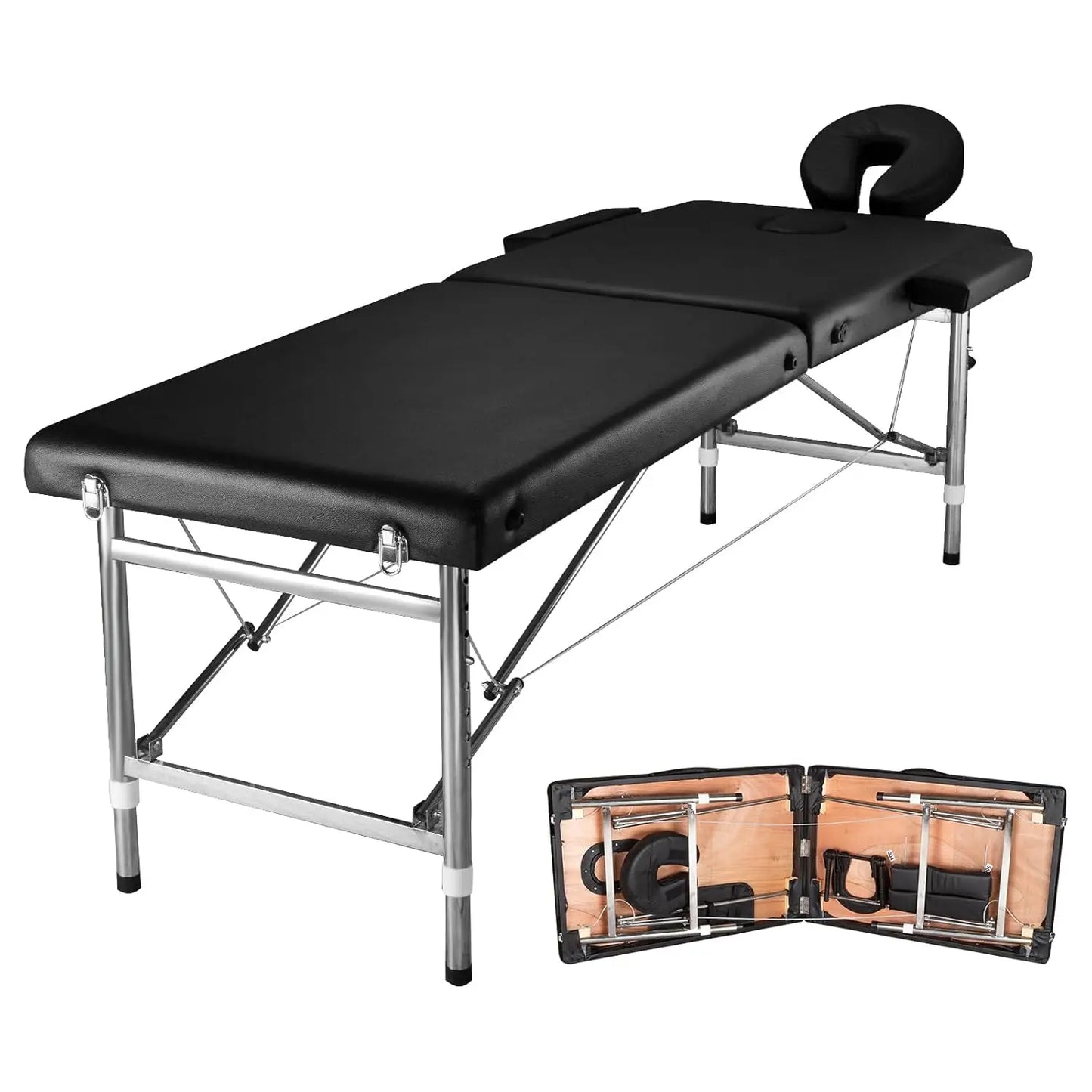 Portable 24' Wide Massage Table Adjustable Folding Lightweight Aluminum Esthetician Bed Tattoo Chair，Customized