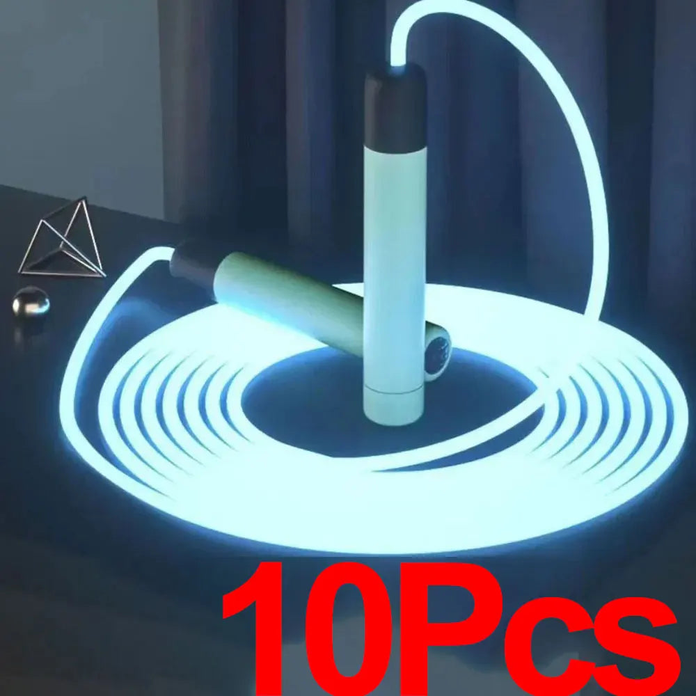 Luminous Jump Rope Kids Adults LED Glowing Skipping String Rope Fitness Training ABS Anti Slip Handles Outdoor Sports