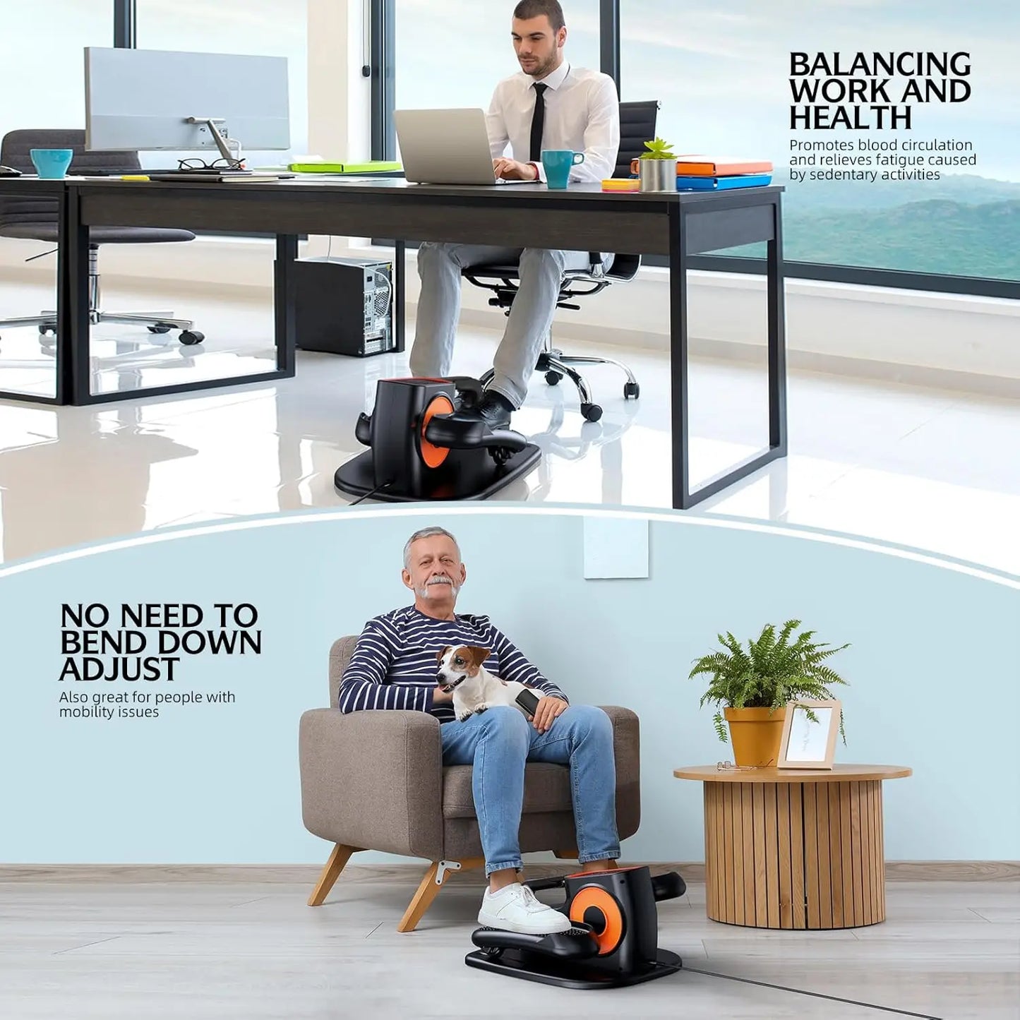 Under Desk Elliptical, Quiet Portable Electric Seated Pedal Exerciser with Remote Control and Adjustable Speeds for Home Office