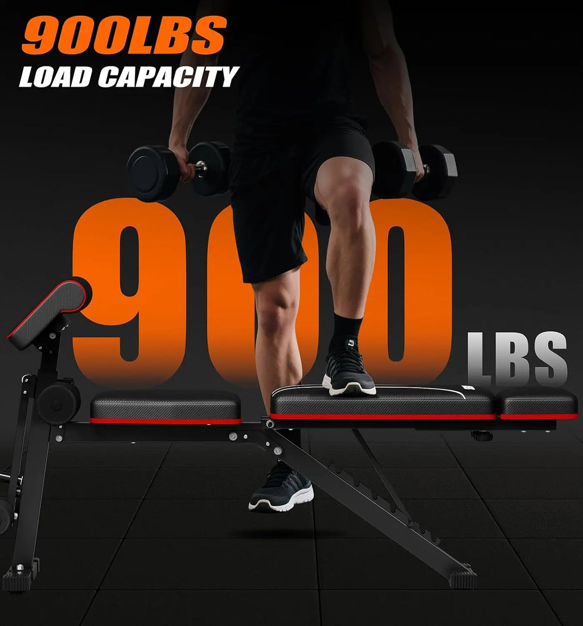 Adjustable Weight Bench with Leg Extension & Headrest, 900LBS Incline Decline Flat Bench for Home Gym Exercise, Customized