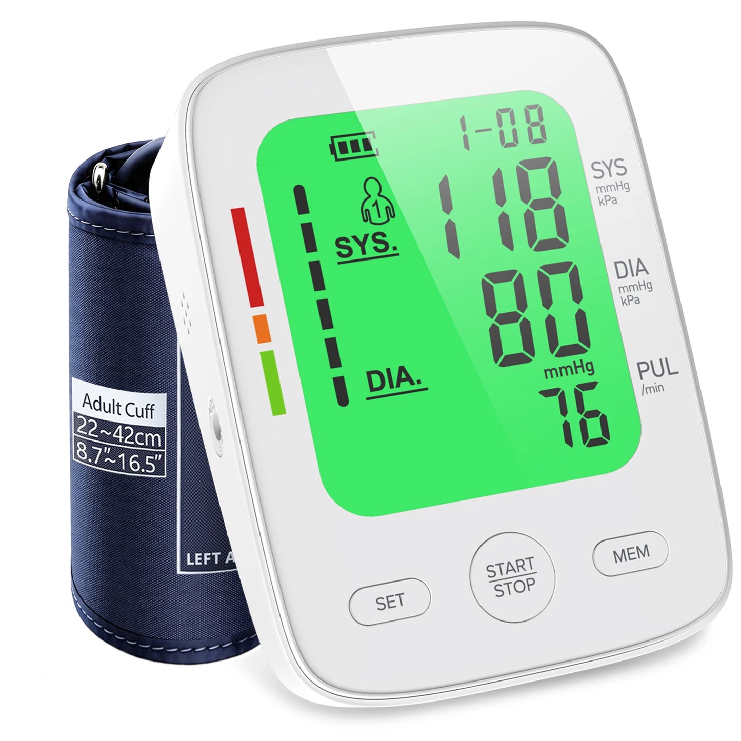 Kingclinic LCD Portable Upper Arm Blood Pressure Monitor Portable Digital Sphygmomanometer BP monitor