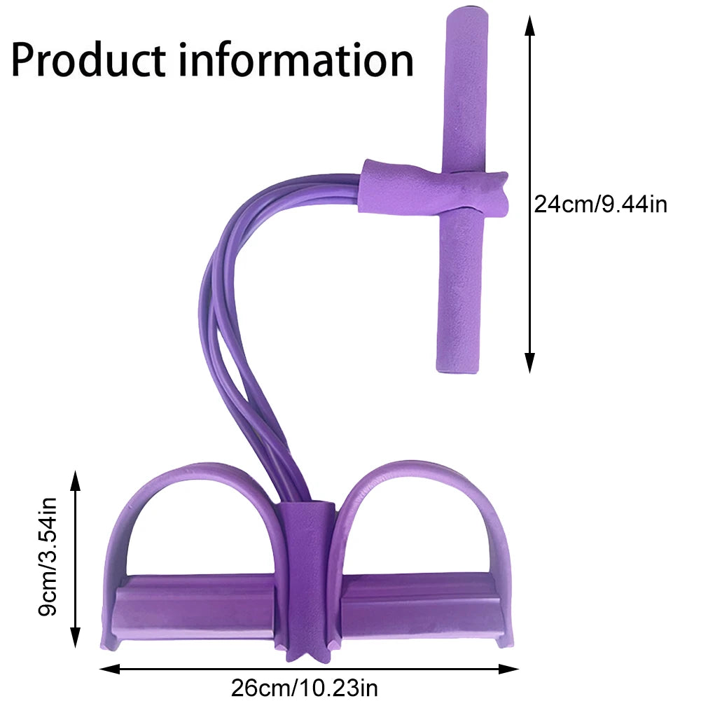 4-Tube Pedal Resistance Band Tube Pedal Ankle Puller Pedal Puller Resistance Rope for Home Fitness Stretching Strength Training