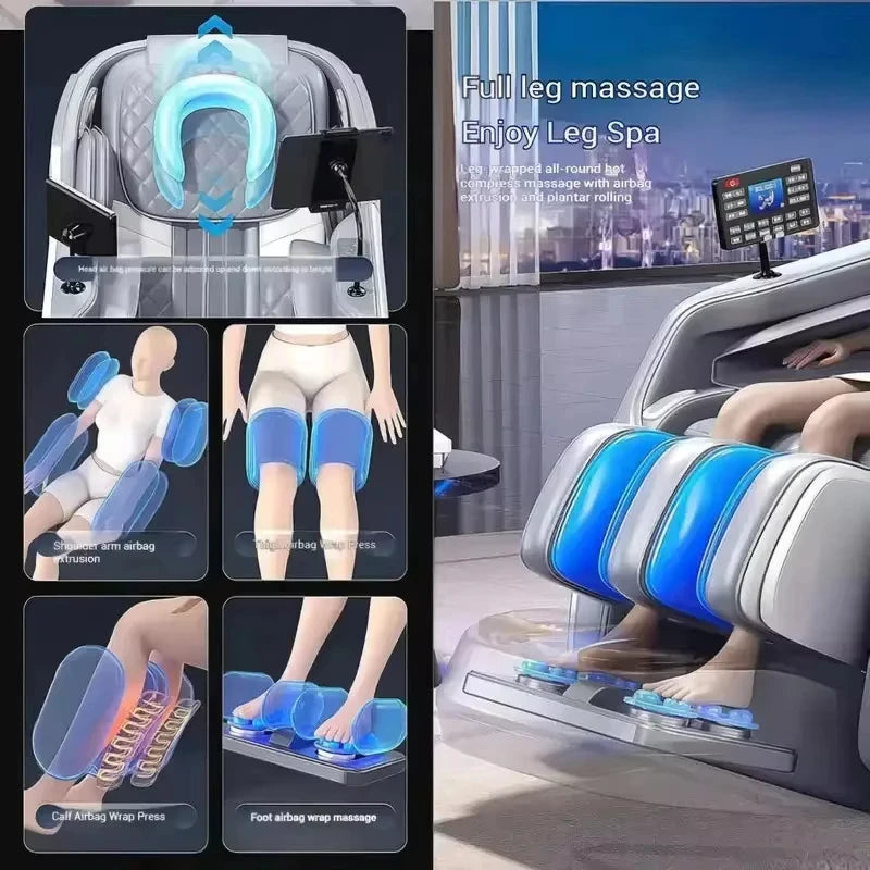 Full Body 4D Shiatsu Massage Chair Zero Gravity SL Track, Built-in Heating & Airbag Massage System for UltimateRelaxation