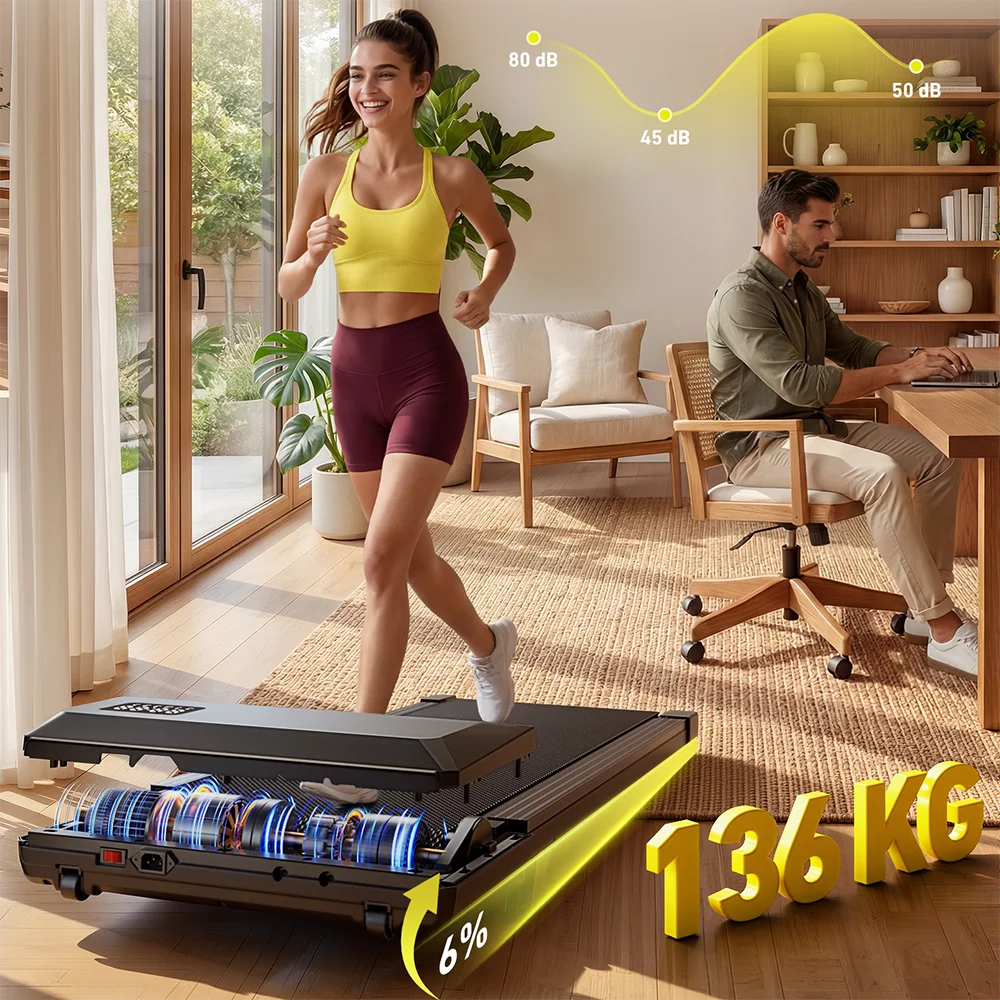 2in1 Walking Pad Mini Treadmill Portable for Home&Office Under Desk LCD Screen Max 300lbs Quiet Treadmills Exercise Machine
