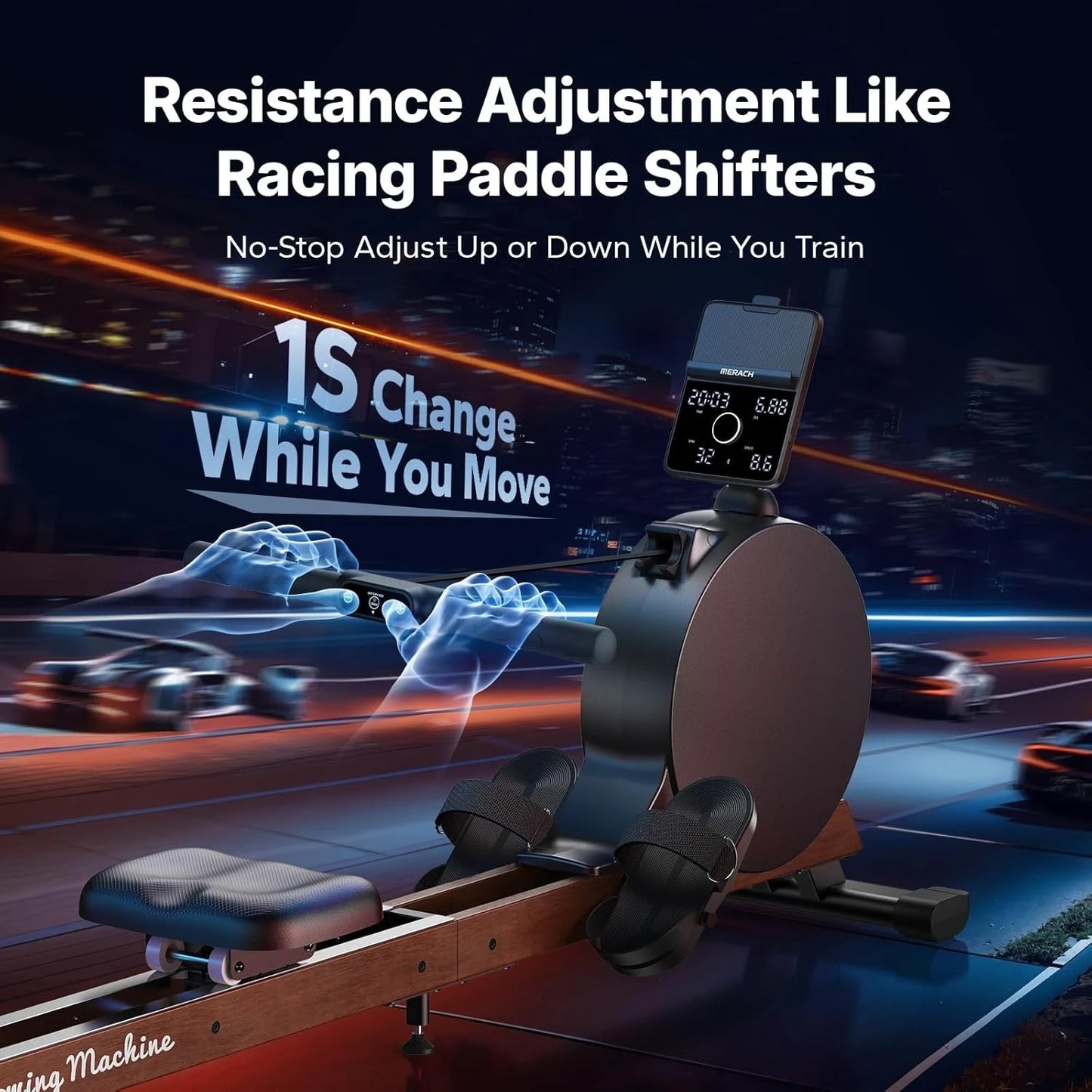 Pro-Grade Rowing Machines for Home, Smart Magnetic Rowing Machine with Self-Generation, Double Resistance and 400, Customized