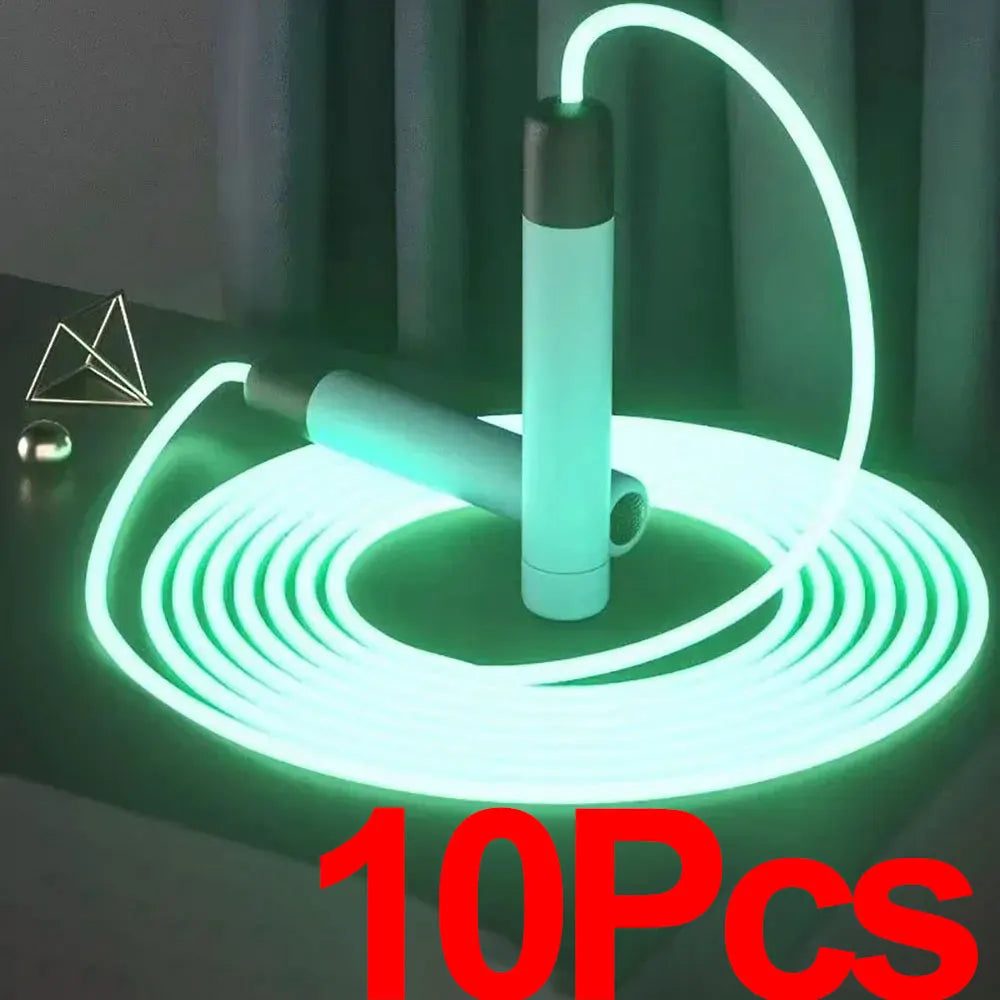 Luminous Jump Rope Kids Adults LED Glowing Skipping String Rope Fitness Training ABS Anti Slip Handles Outdoor Sports