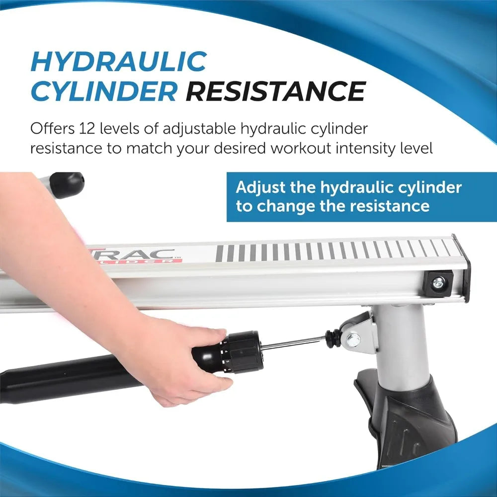 Stamina Hydraulic Rowing Machine, BodyTrac Glider with Cylinder Resistance, 250 Lbs - Home