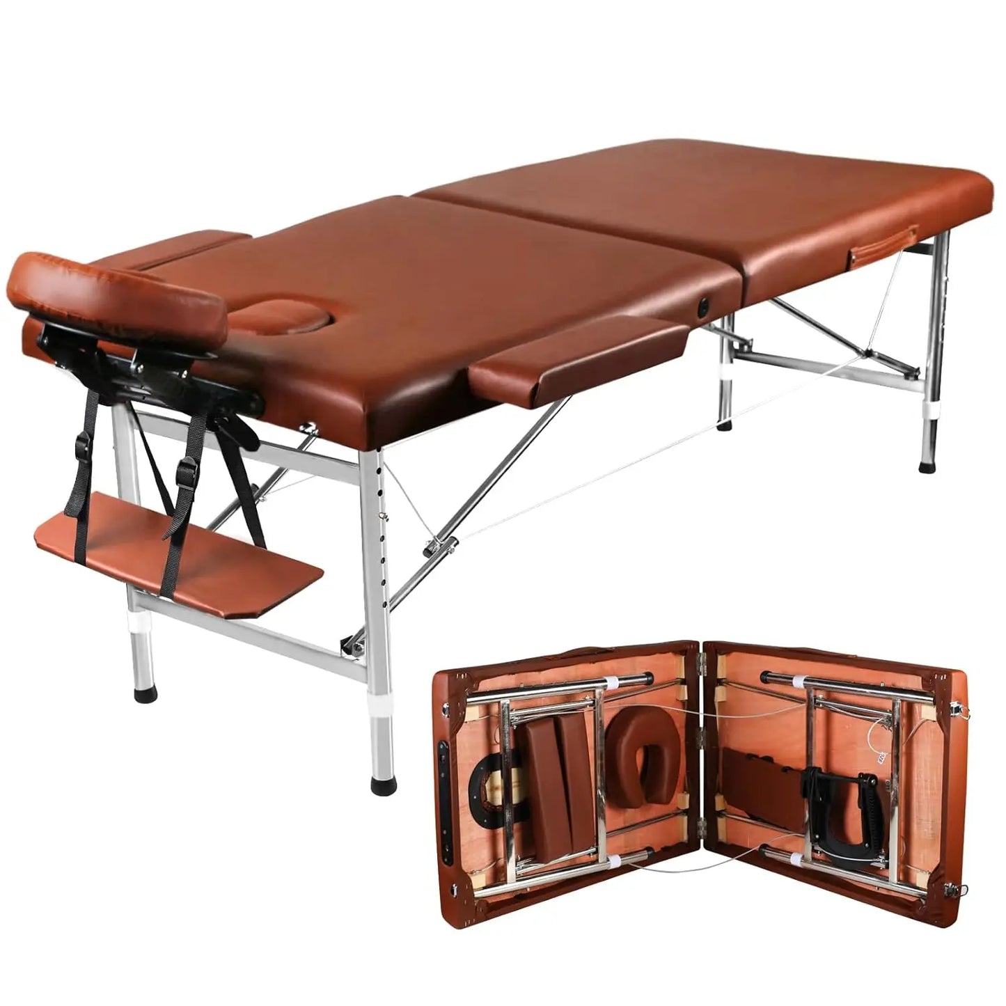 Portable 24' Wide Massage Table Adjustable Folding Lightweight Aluminum Esthetician Bed Tattoo Chair，Customized