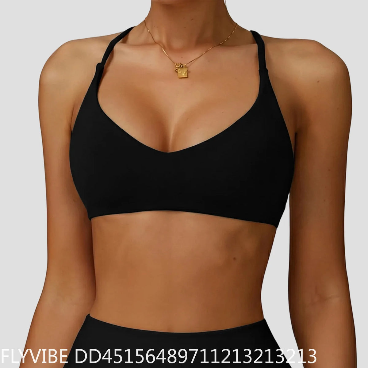 Women High Support Back Cross Sports Bra Push‑Up Yoga Crop Top Solid Color Gym Running Workout Pilates Fitness Active Underwear