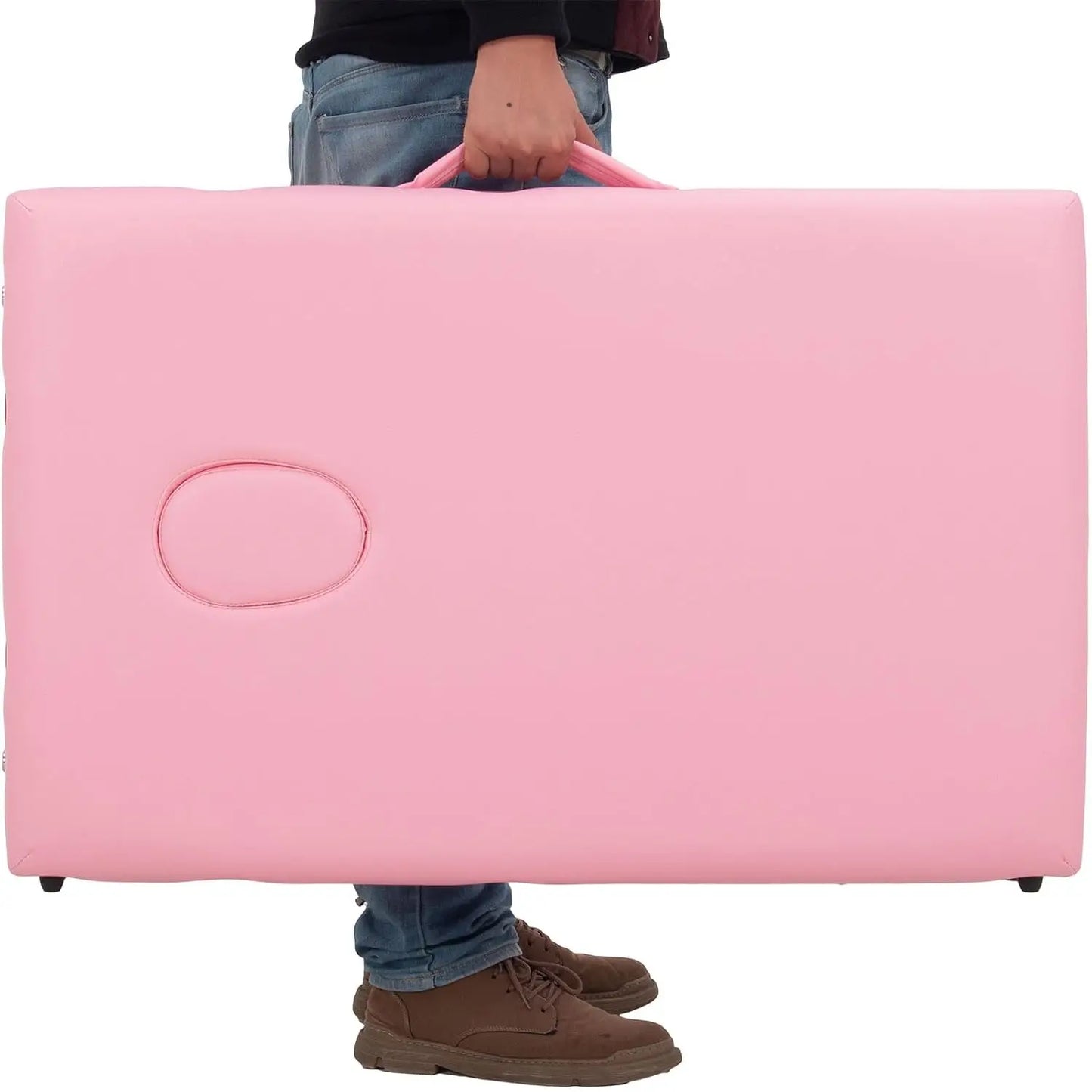 Portable 2-Section Folding Adjustable Massage Table for Eyelash Tattoo Spa with Carry Case, Custom