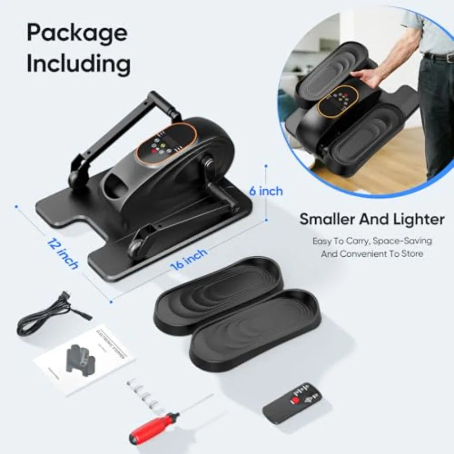 Electric Ellipse Leg Exerciser as Seen on TV Under Desk Elliptical Machine with Quiet Motor Remote Control LCD Display - Portab