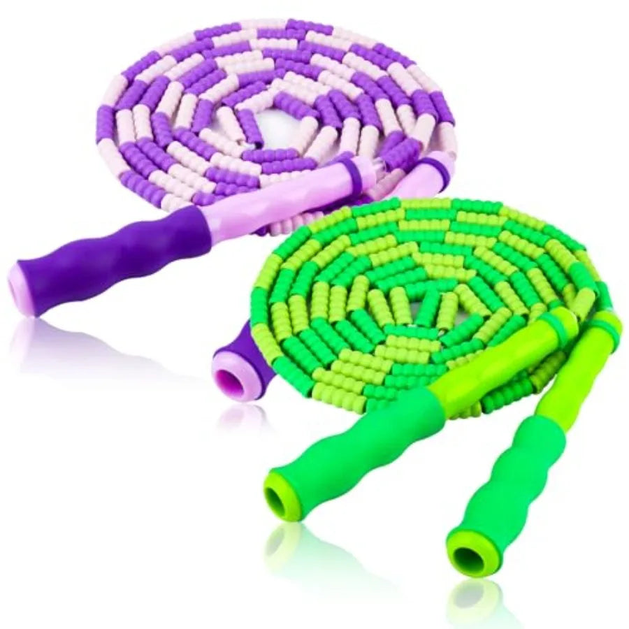 Jump Rope for,Adjustable Jump Ropes for 4 5 6 7 8 10 12, Tangle Free Jumping Rope Age 8-12, Segmented Soft Beaded Skipping Rope
