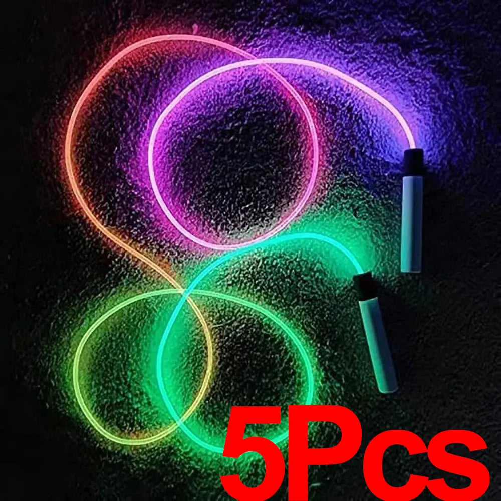 Luminous Jump Rope Kids Adults LED Glowing Skipping String Rope Fitness Training ABS Anti Slip Handles Outdoor Sports