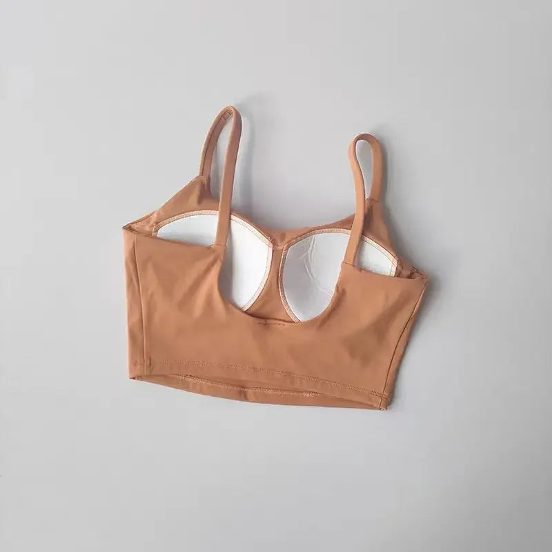 Women Sports Bra Push Up Fixed Padded Fitness Vest for Running Gym Yoga Breathable Sports Underwear Top
