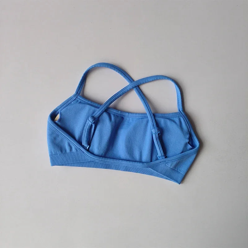 Seamless Sports Bra for Women Shockproof Gym Top Crop Tube Yoga Shirt Fitness Scrunch Butt Workout Suit Beautiful Back Design