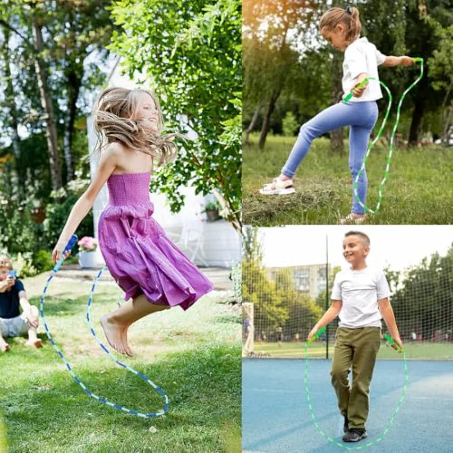 Jump Rope for,Adjustable Jump Ropes for 4 5 6 7 8 10 12, Tangle Free Jumping Rope Age 8-12, Segmented Soft Beaded Skipping Rope