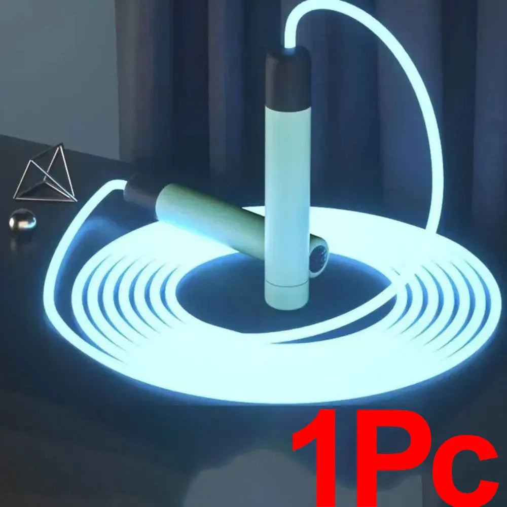 Luminous Jump Rope Kids Adults LED Glowing Skipping String Rope Fitness Training ABS Anti Slip Handles Outdoor Sports
