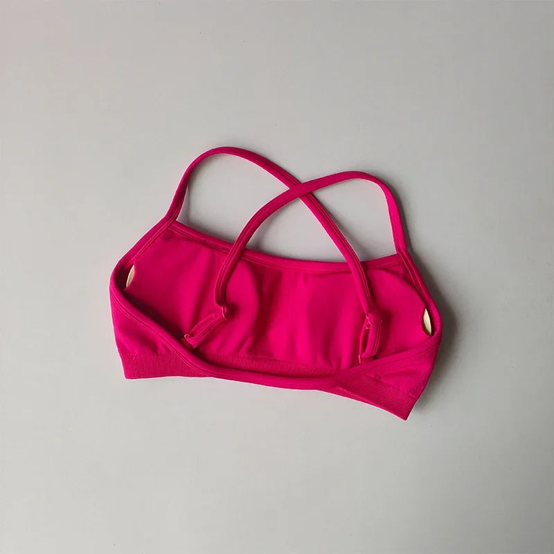 Seamless Sports Bra for Women Shockproof Gym Top Crop Tube Yoga Shirt Fitness Scrunch Butt Workout Suit Beautiful Back Design