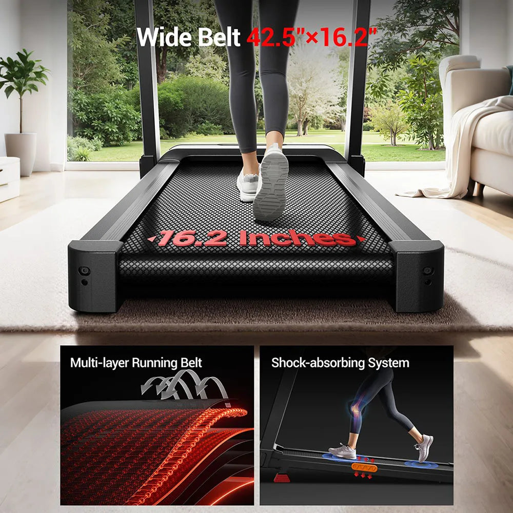 UMAY L20 Treadmill with 20% Manual Incline, 3-Level Incline Adjustment, 3.5HP Brushless Motor, 400 lbs Max Load, 108×41.2cm Wide Belt, Touchscreen Display & Ultra-Slim Fold for Family Use, Local delivery