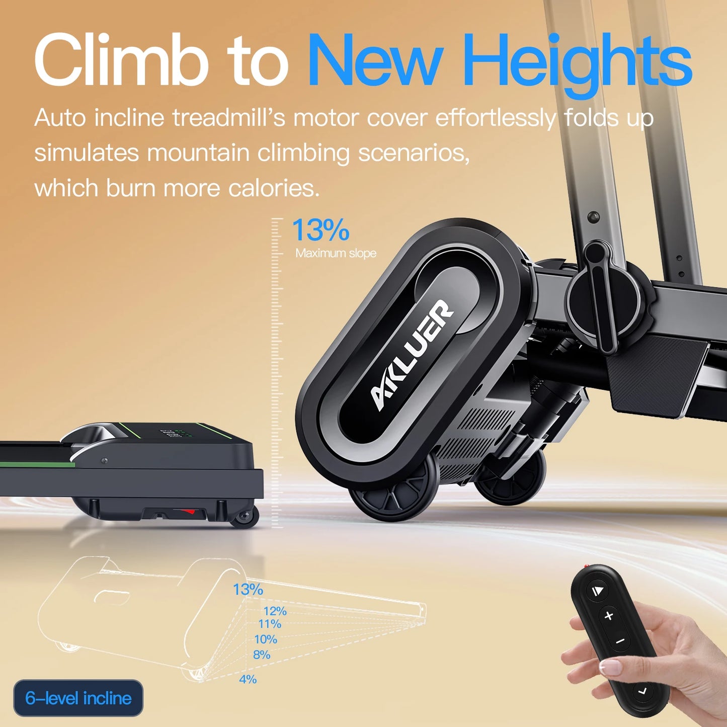 Walking Pad Treadmill with Auto Incline, 6 in 1 Under Desk Treadmill, 2.5HP 6-Level Incline for Home with 330LBS Capacity