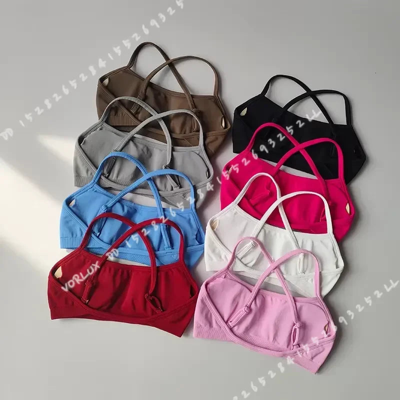 Seamless Sports Bra for Women Shockproof Gym Top Crop Tube Yoga Shirt Fitness Scrunch Butt Workout Suit Beautiful Back Design