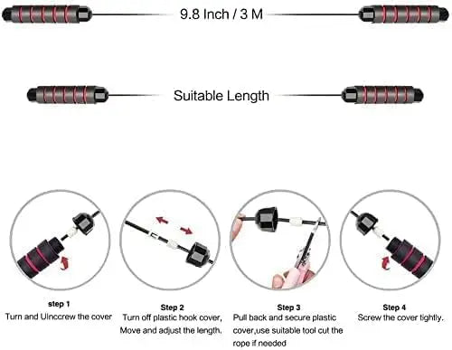 Adjustable Speed Jump Rope for Kids and Adults - Fitness Exercise Skipping Rope with Soft Handles