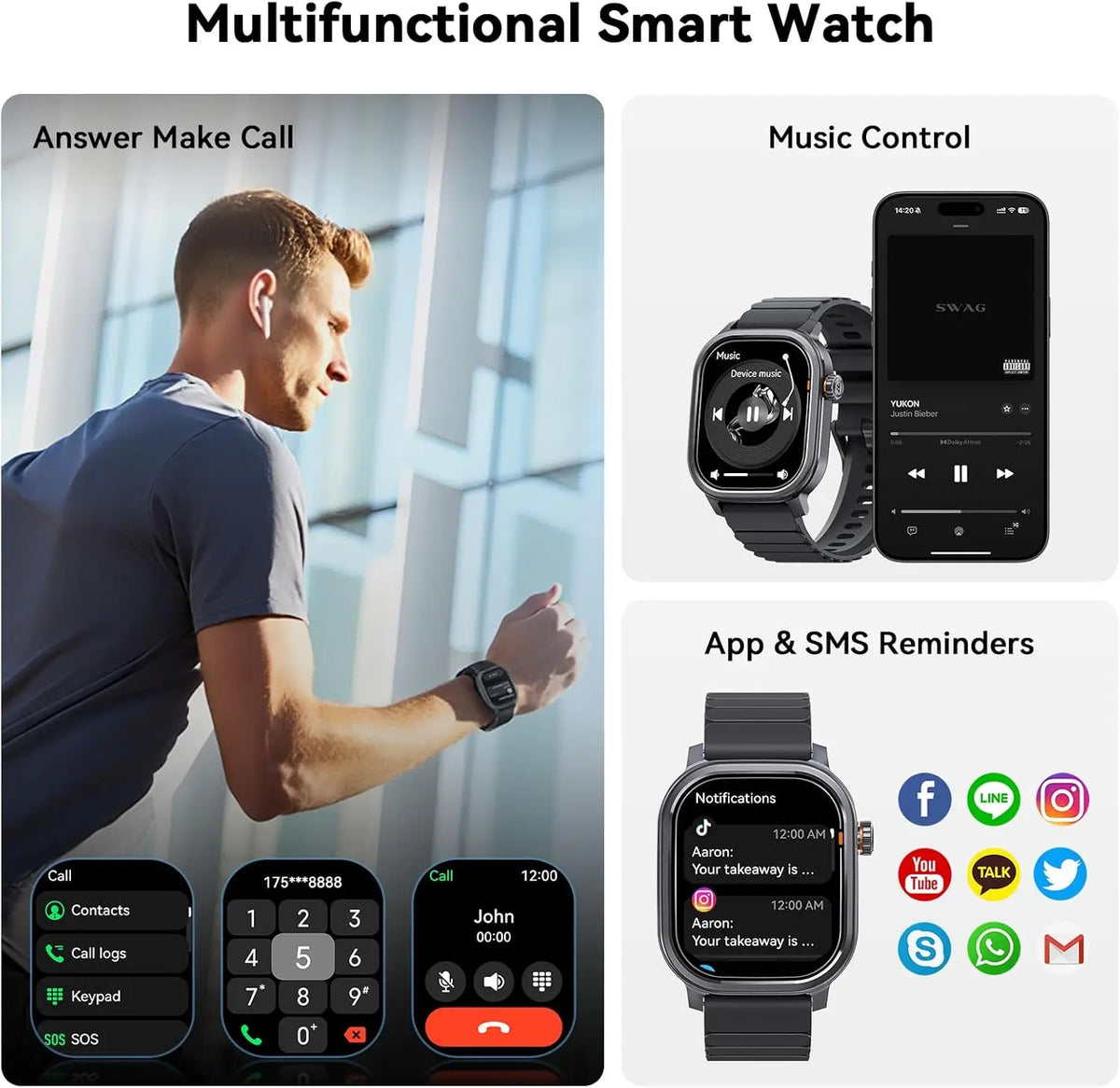 Original KOSPET PULSE Smart Watch Men Women 1.96" AMOLED BT Call IP68 Waterproof 180 Freestyle Training Modes Fitness Monitoring