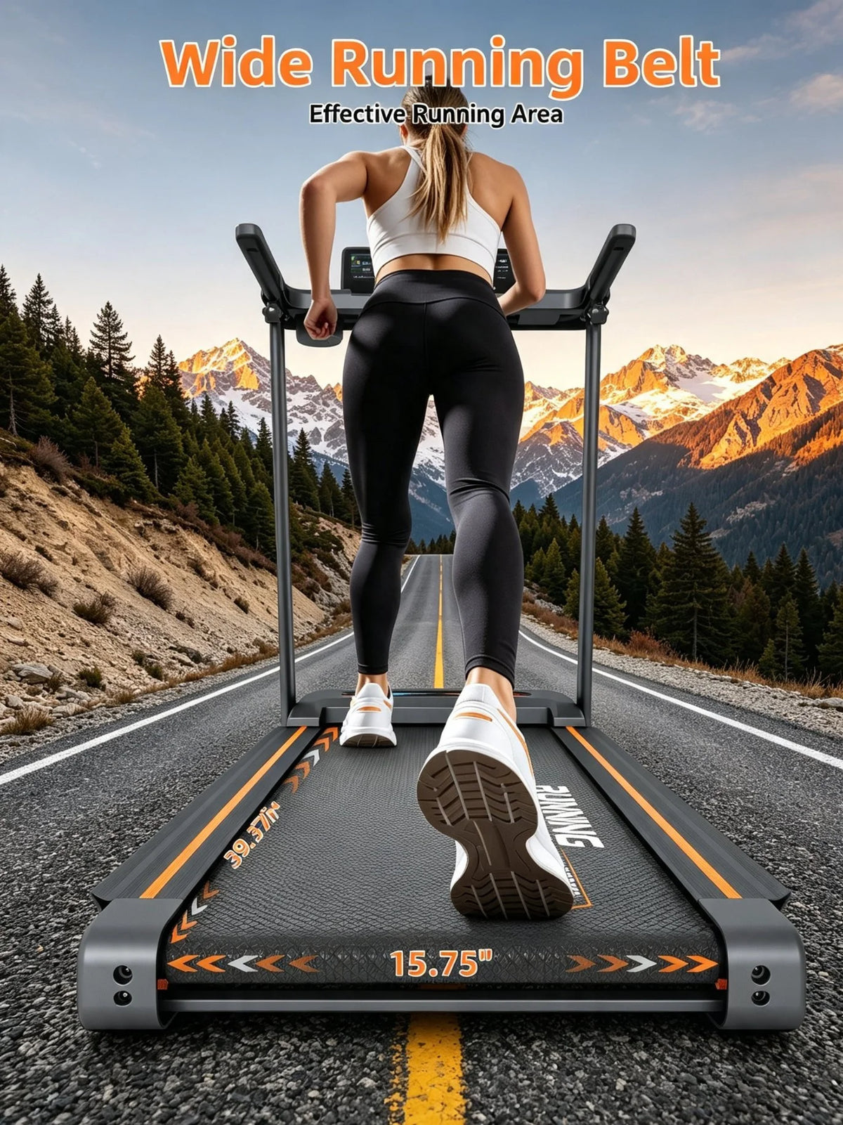 3.0HP Low Noise Folding Treadmill,15-Level Auto Incline,15.75 Inch Shock Absorption Belt,0.6-7.5MPH Adjustable Speed,330LBS Max Load,Knee Protection Indoor Home Fitness Equipment
