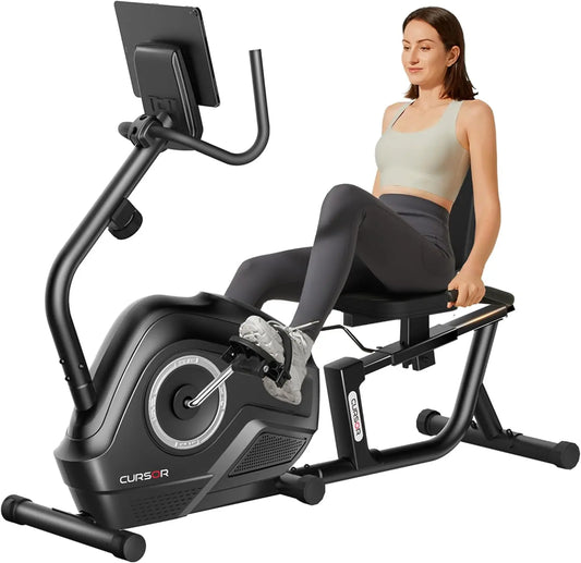 Recumbent Exercise Bike, Stationary Bikes for Home with Adjustable Seat, 16-Level Magnetic Resistance Recumbent Exercise Bike fo