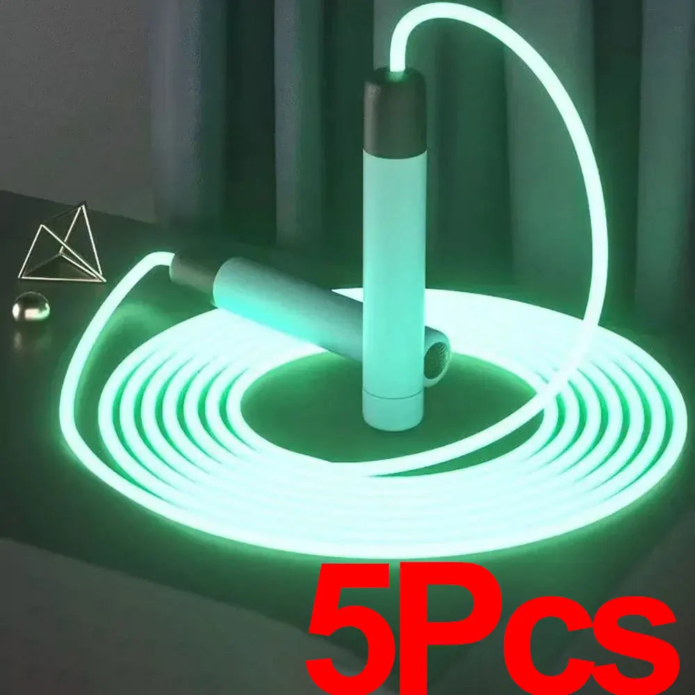 Luminous Jump Rope Kids Adults LED Glowing Skipping String Rope Fitness Training ABS Anti Slip Handles Outdoor Sports
