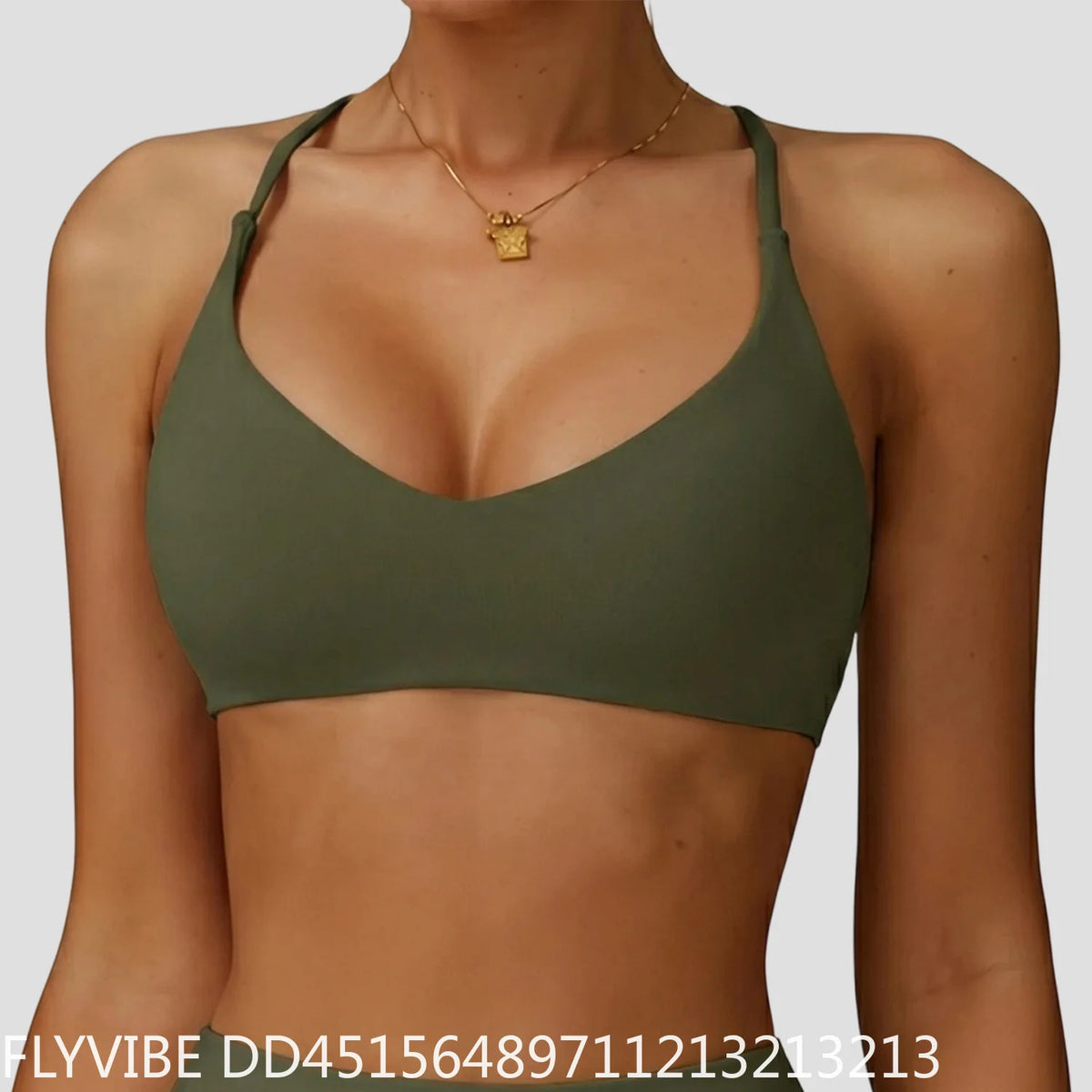 Women High Support Back Cross Sports Bra Push‑Up Yoga Crop Top Solid Color Gym Running Workout Pilates Fitness Active Underwear