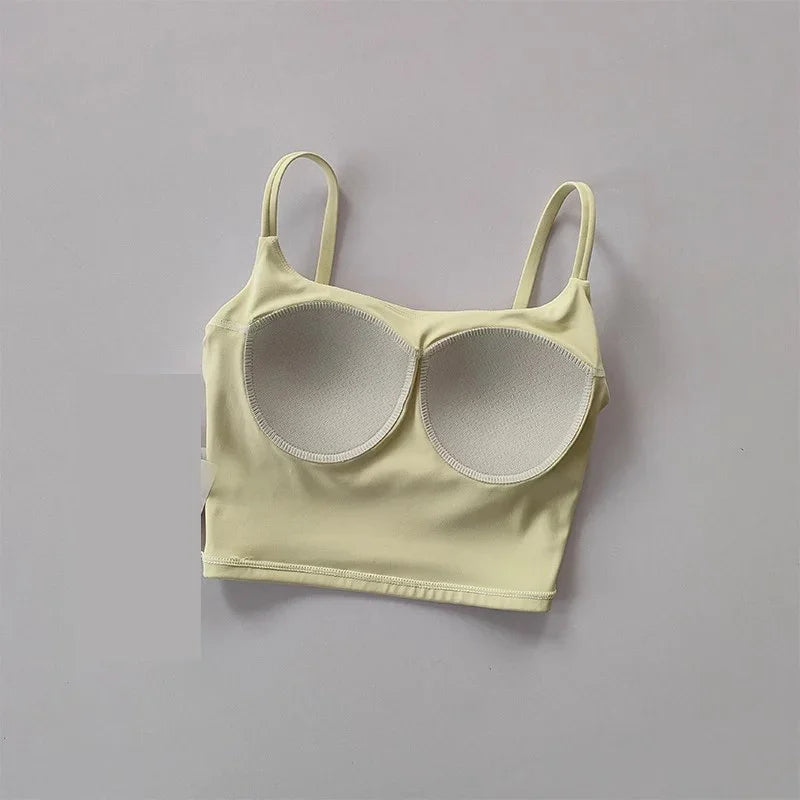 Women Sports Bra Push Up Fixed Padded Fitness Vest for Running Gym Yoga Breathable Sports Underwear Top