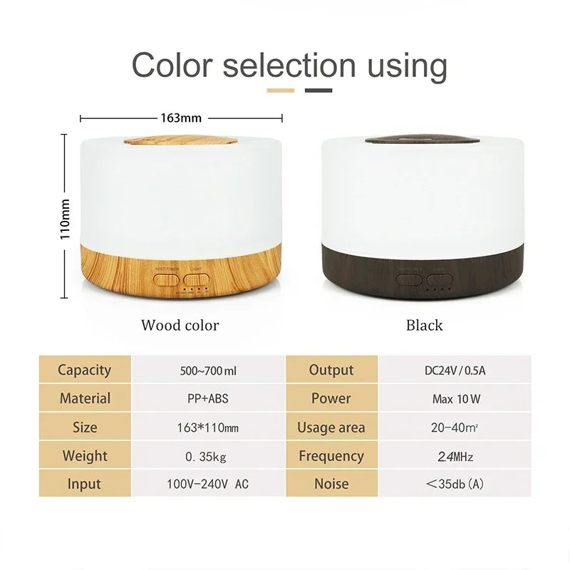 Electric Smell Distributor Humidifier Essential Oil Air Car Ionizer Bedroom Umidificator Environments Aroma Diffuser the Room Send 6 bottles of essential oil