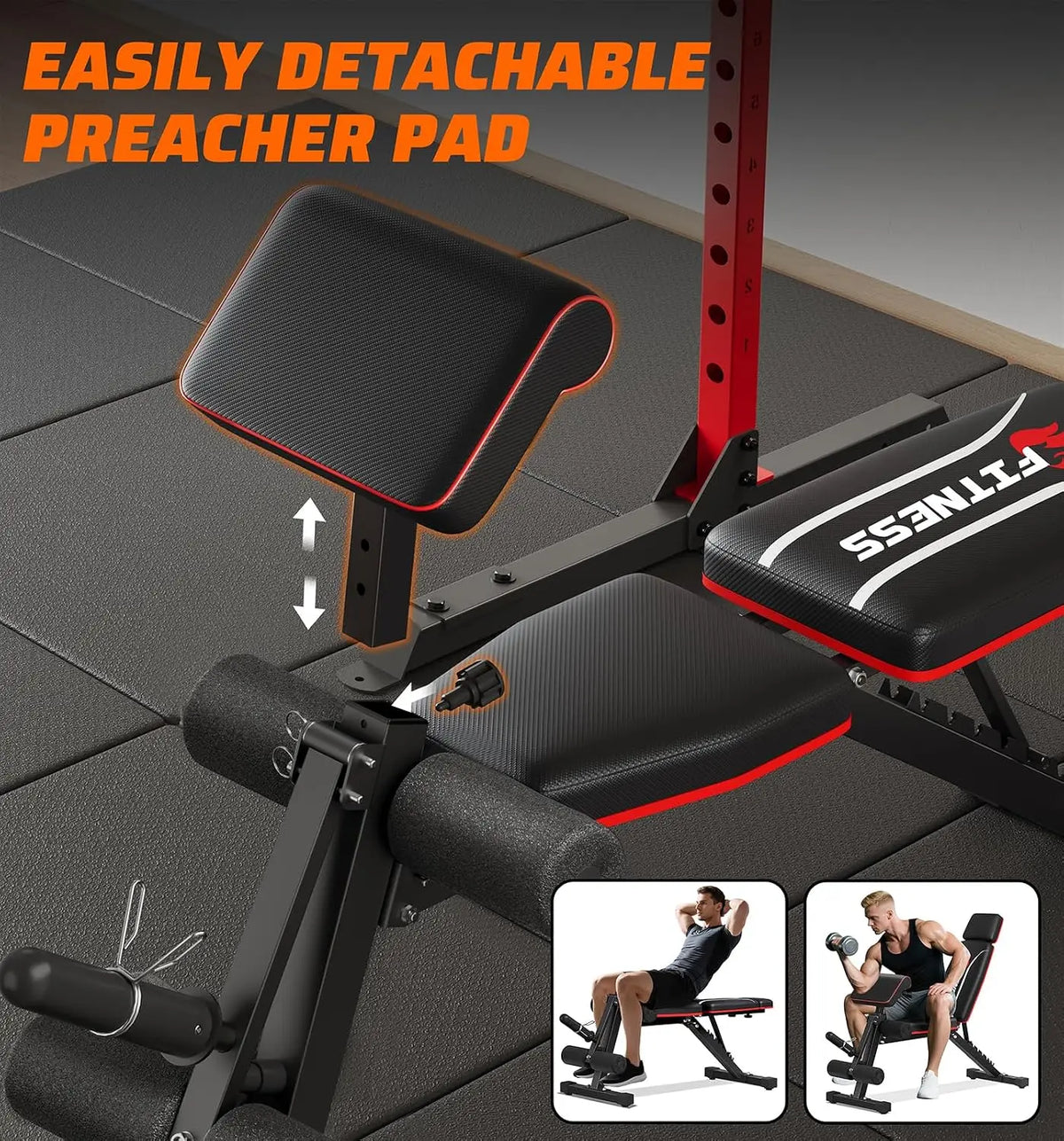 Adjustable Weight Bench with Leg Extension & Headrest, 900LBS Incline Decline Flat Bench for Home Gym Exercise, Customized