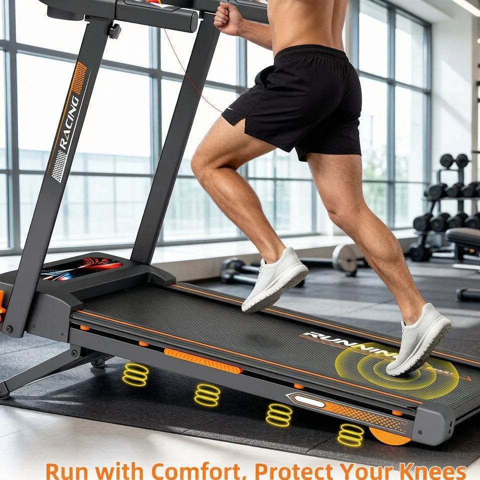 3.0HP Low Noise Folding Treadmill,15-Level Auto Incline,15.75 Inch Shock Absorption Belt,0.6-7.5MPH Adjustable Speed,330LBS Max Load,Knee Protection Indoor Home Fitness Equipment
