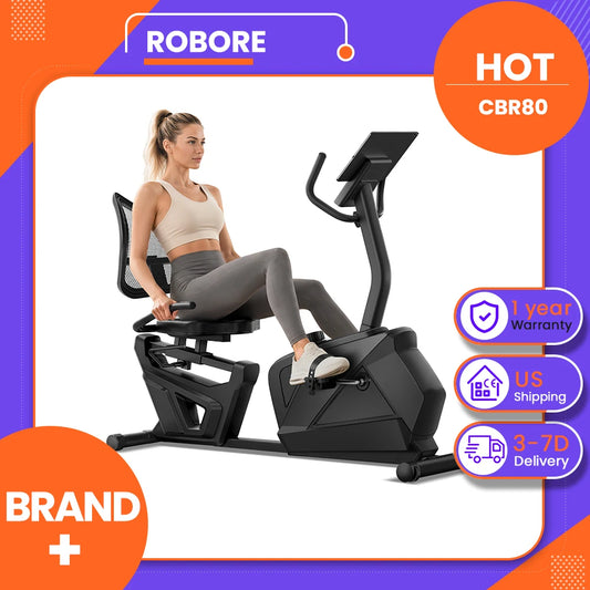 Recumbent Exercise Bike, Quiet Recumbent Stationary Bike for Adults & Seniors, Magnetic Stationary Bike with 16-Level Resistance, Supports 350LB, Heart Rate Handle & LCD Display