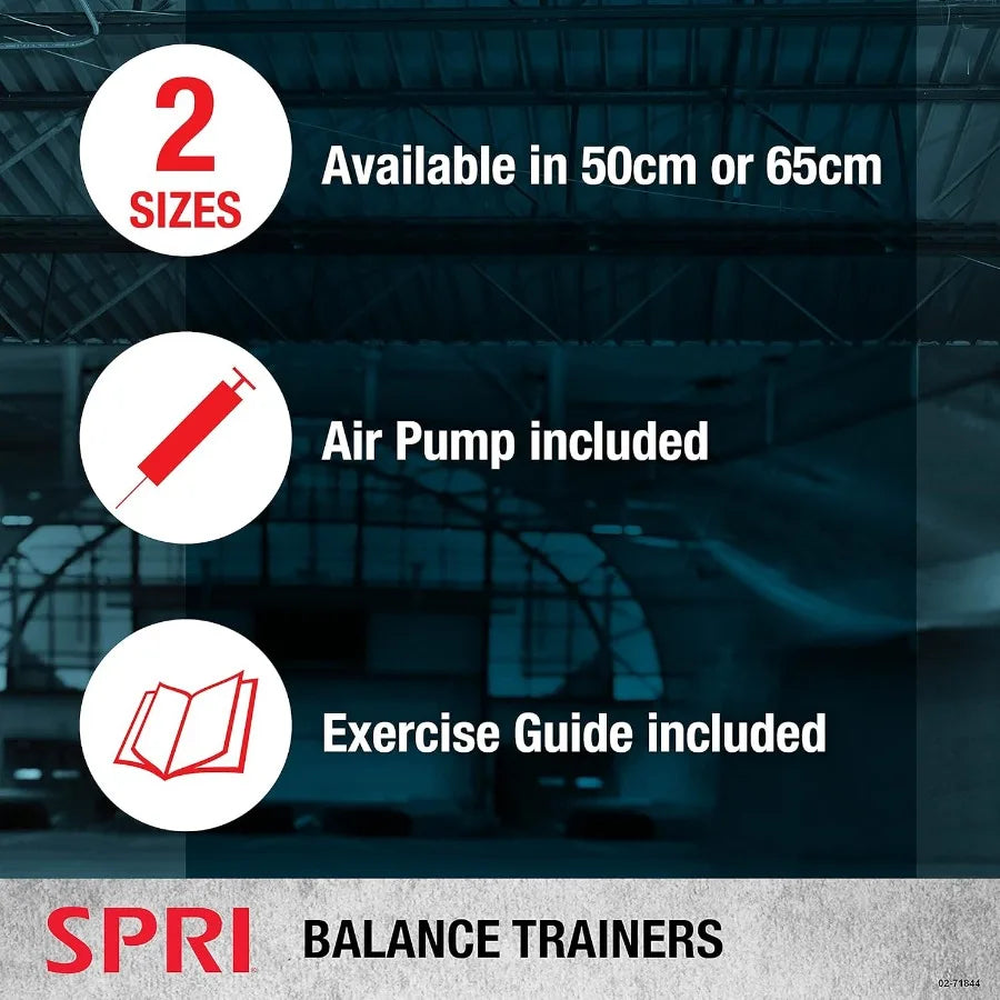 Balance Trainer Dome Shape Half-Exercise Ball with Non-Skid Base - Sport (50cm) for Balance Training, Strength Building, Toning,